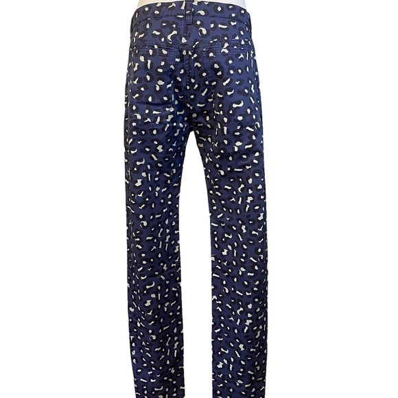 APC Rue Madame Paris 27 XS Cotton Blue Animal Print Straight Leg Jean Ankle Zip - Picture 3 of 12